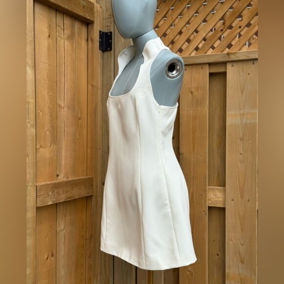 🆕 CULT GAIA 🧿 NWOT Akaia White Linen-Blend Mini Dress, Sz US 10 - Picture 9 of 14